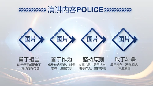 蓝色大气警察公安大脑建设PPT