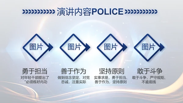 蓝色大气警察公安大脑建设PPT
