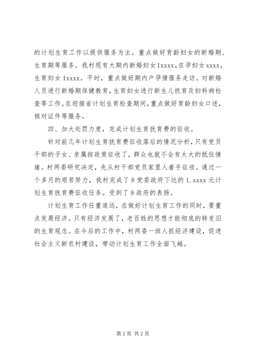 村计划生育工作总结格式范文.docx