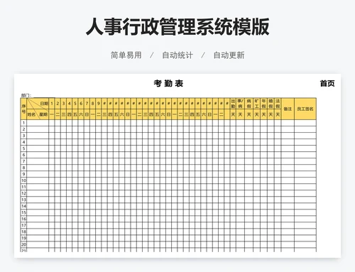 人事行政管理系统模版