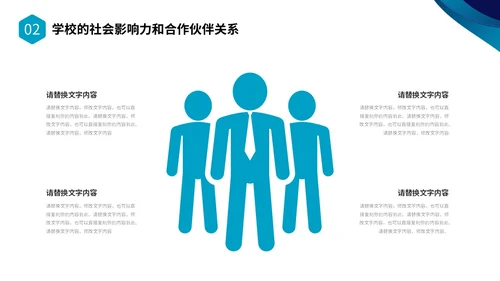 蓝色简约形状校长述职报告PPT