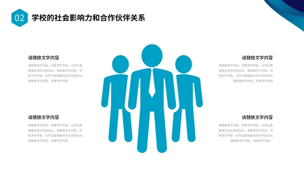 蓝色简约形状校长述职报告PPT