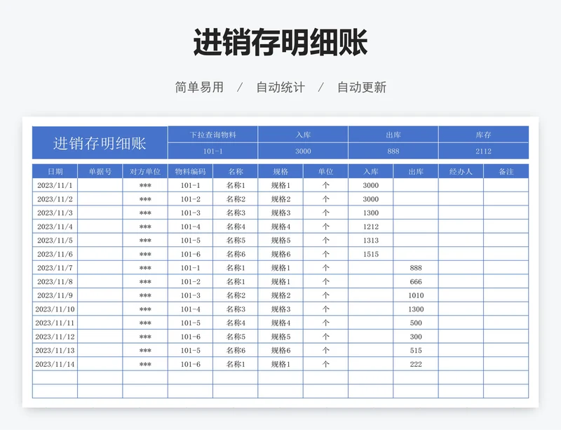 进销存明细账