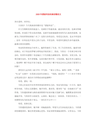 精编之年感恩母亲的演讲稿范文.docx