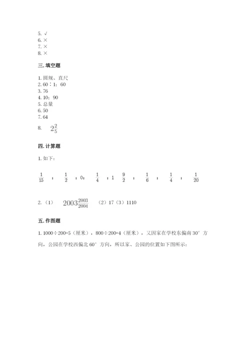 小学数学六年级上册期末测试卷附参考答案【精练】.docx