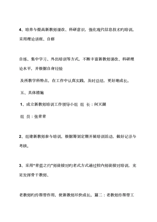 教师传帮带实施专题方案.docx