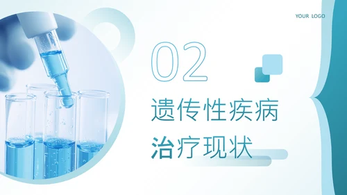 蓝色科技风遗传性疾病治疗探索毕业论文答辩PPT