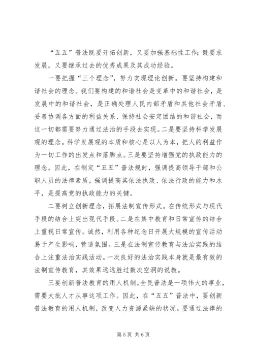 五五普法工作心得体会范文.docx
