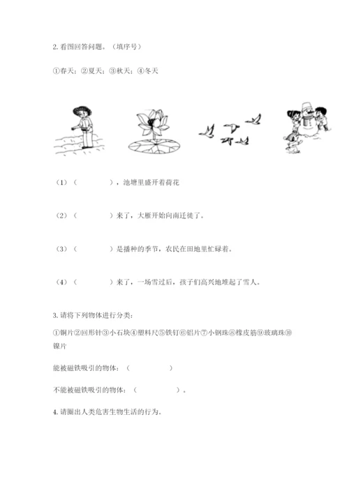 教科版二年级上册科学期末测试卷精品【综合题】.docx