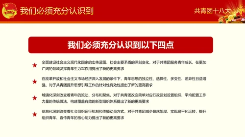 中国共青团十八大精神学习解读PPT模板
