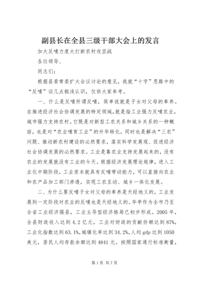 副县长在全县三级干部大会上的发言.docx