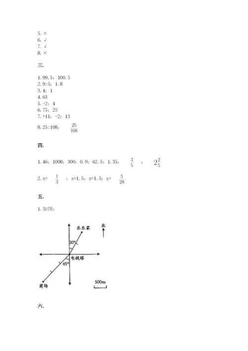 青岛版六年级数学下册期末测试题附参考答案（精练）.docx
