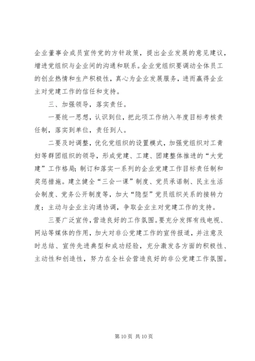乡镇年度非公党建工作总结暨工作安排.docx