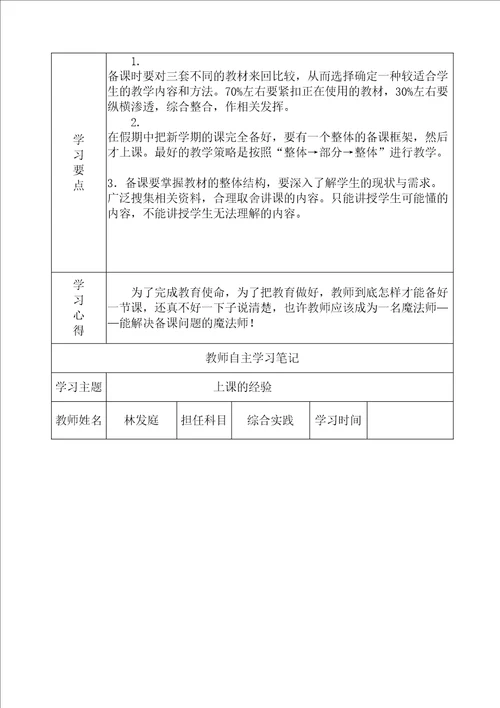 教师自主学习笔记