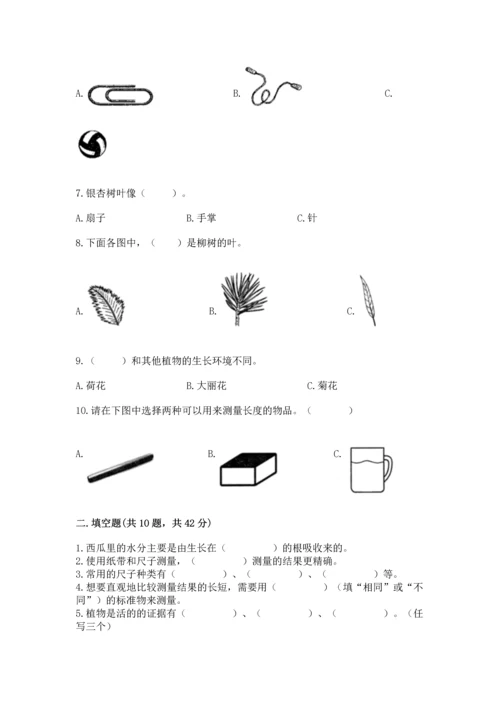 教科版科学一年级上册期末测试卷精品（巩固）.docx