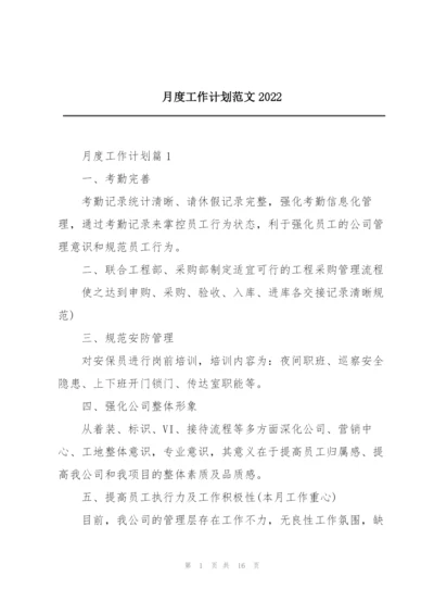 月度工作计划范文2022.docx