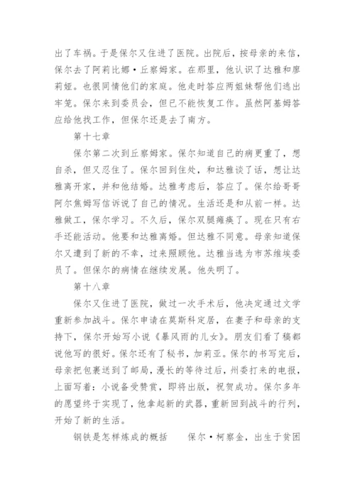 钢铁是怎样炼成的每章概括.docx