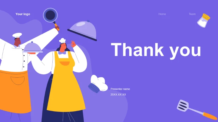 蓝色卡通风餐饮服务流程培训PPT主题