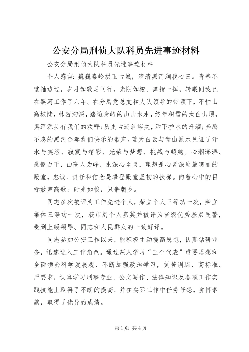 公安分局刑侦大队科员先进事迹材料.docx