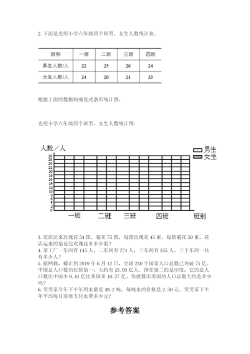 人教版四年级下册数学期末测试卷带答案(B卷).docx