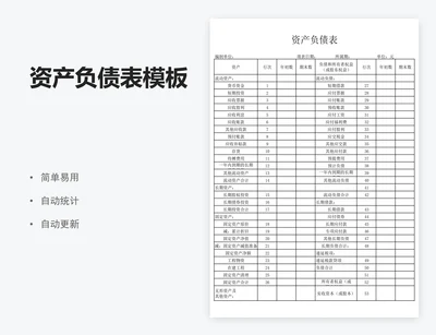资产负债表模板