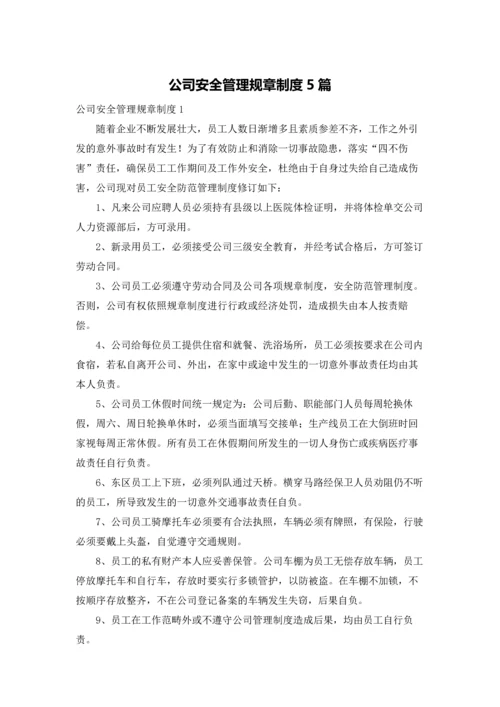 公司安全管理规章制度5篇.docx