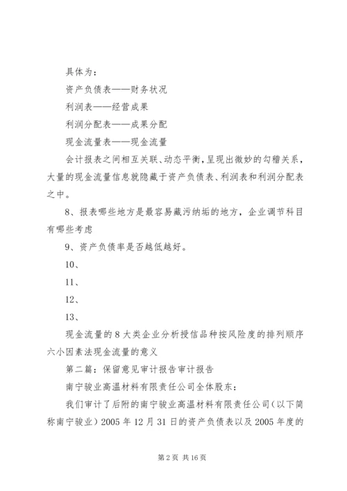 如何看待审计报告的保留意见.docx