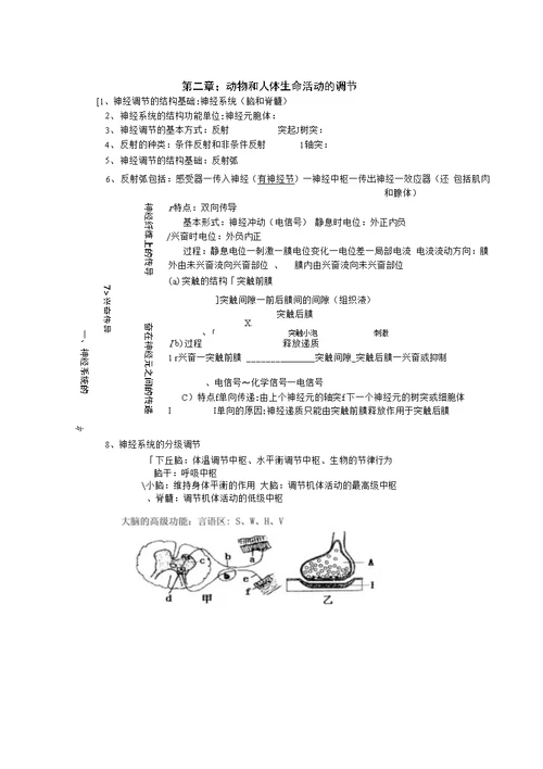 高中生物必修3《稳态与环境》知识点汇编