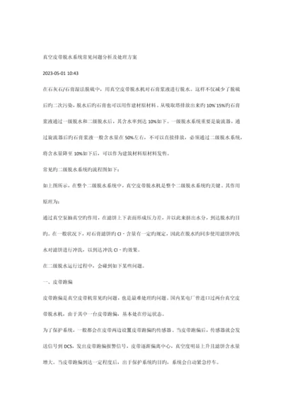 真空皮带脱水系统常见问题分析及解决方案.docx