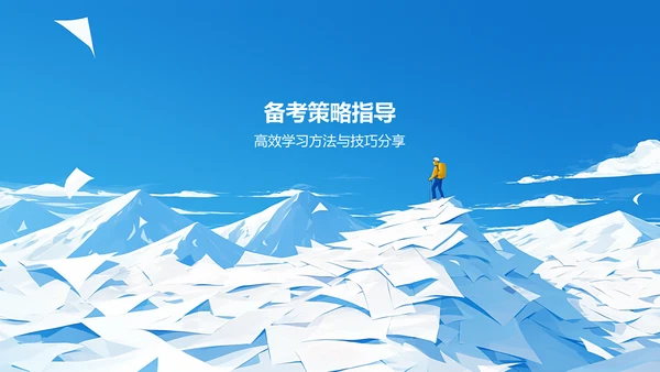 蓝色插画风高考主题PPT模板