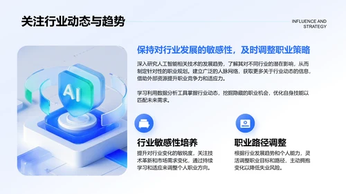 蓝色科技风人工智能对就业市场的影响与策略PPT模板