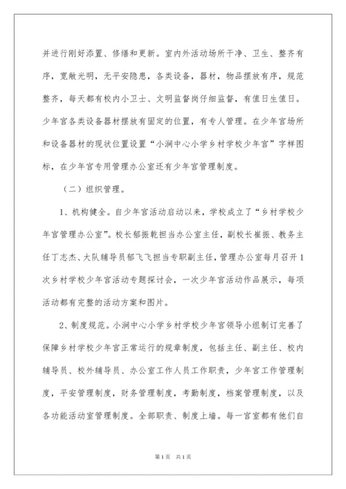 2022乡村学校少年宫活动自查报告.docx