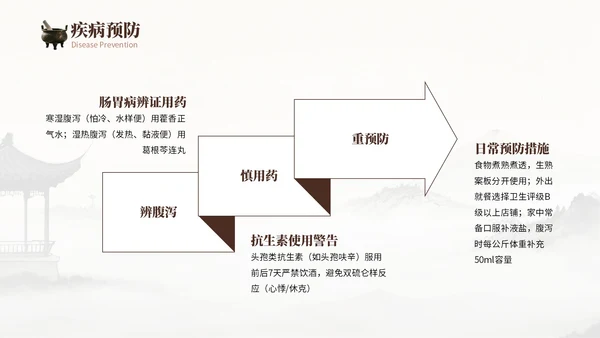 棕色中国风暑期养生健康养生讲座PPT模板