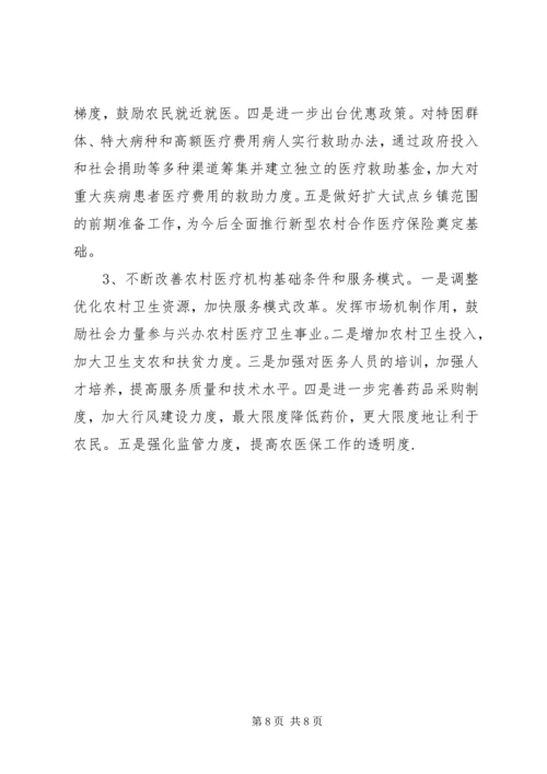 县新型农村合作医疗保险工作运行情况汇报.docx