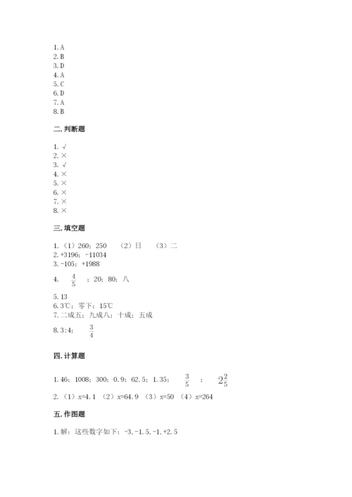 沪教版小学数学六年级下册期末检测试题精选答案.docx