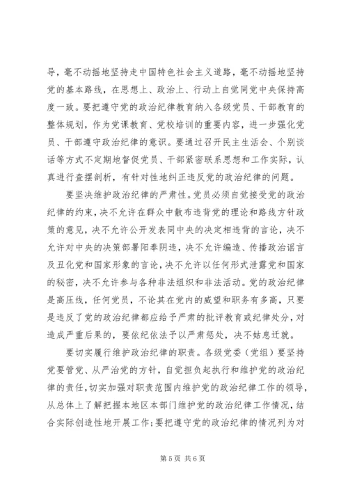 遵守党的政治纪律党员自查报告范文优秀篇.docx