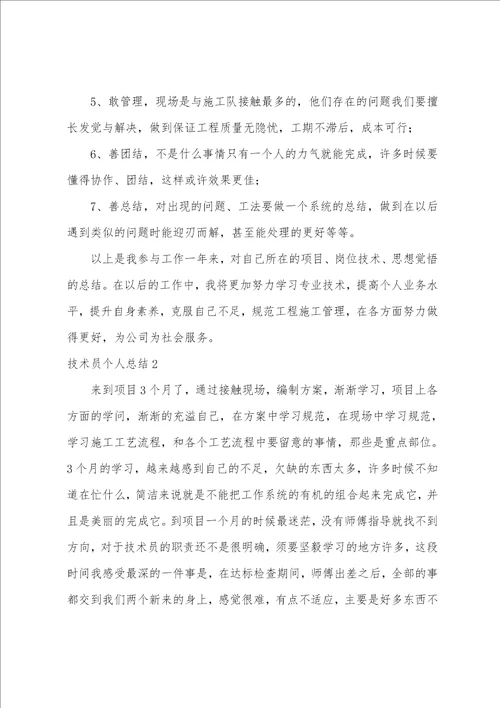 技术员个人总结