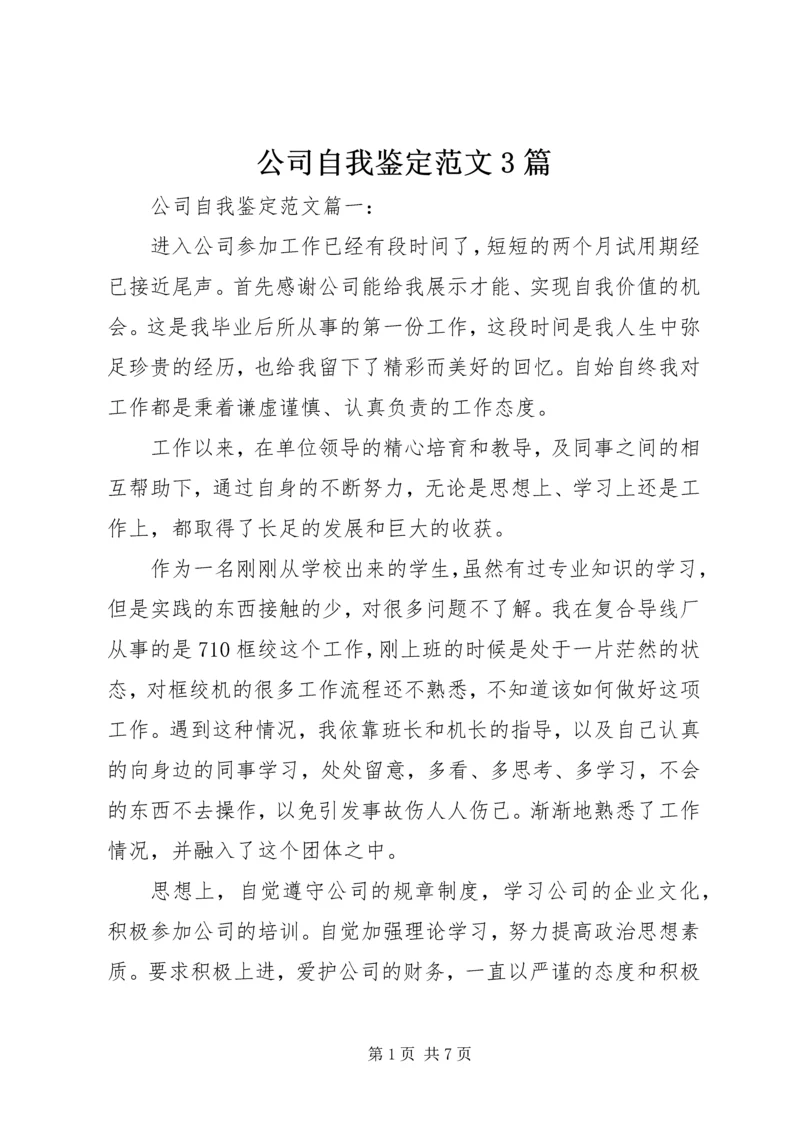 公司自我鉴定范文3篇.docx