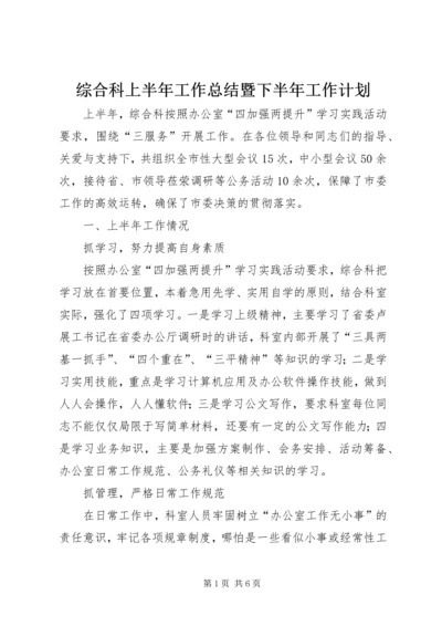 综合科上半年工作总结暨下半年工作计划.docx