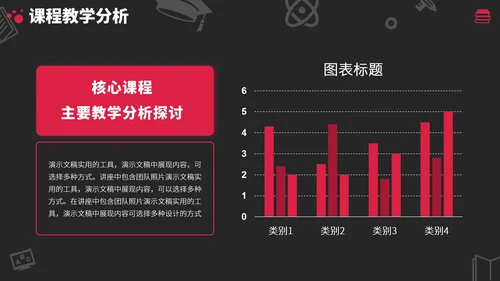 红黑色高端教育课件教学说课公开课微课比赛讲课大赛汇报述职PPT模板