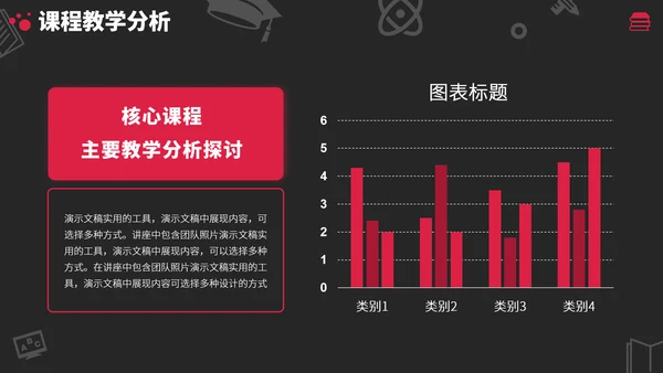 红黑色高端教育课件教学说课公开课微课比赛讲课大赛汇报述职PPT模板