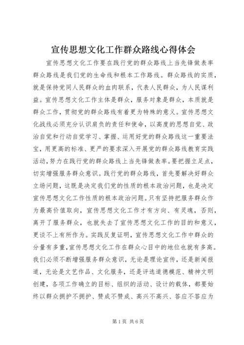 宣传思想文化工作群众路线心得体会.docx