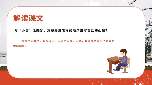 红色画册风语文初一课件济南的冬天PPT模板
