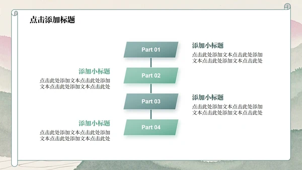 绿色山水小清新风日行一善主题班会PPT模板