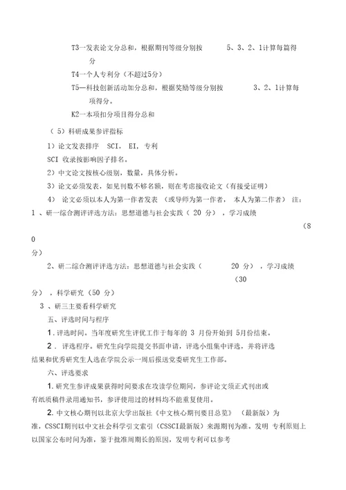 理学院优秀研究生评选办法