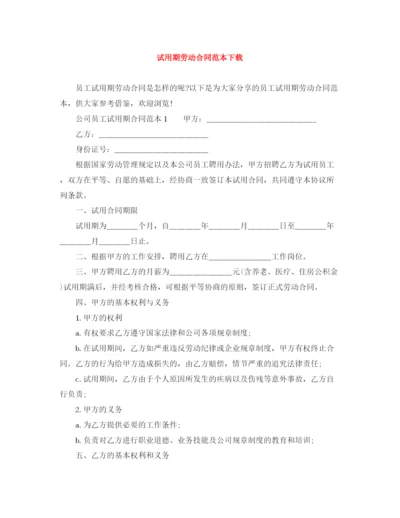 2023年试用期劳动合同范本下载2.docx