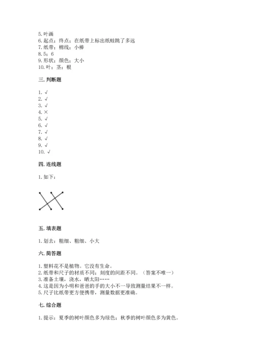 教科版一年级上册科学期末测试卷附参考答案（综合卷）.docx
