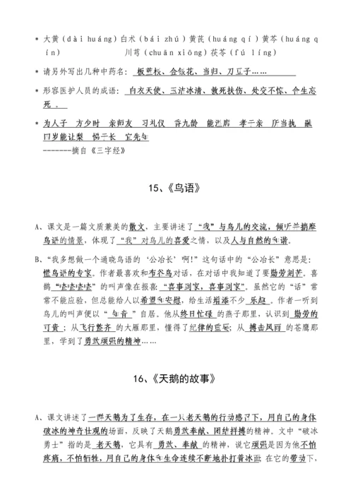 苏教版四年级语文下册重点.docx