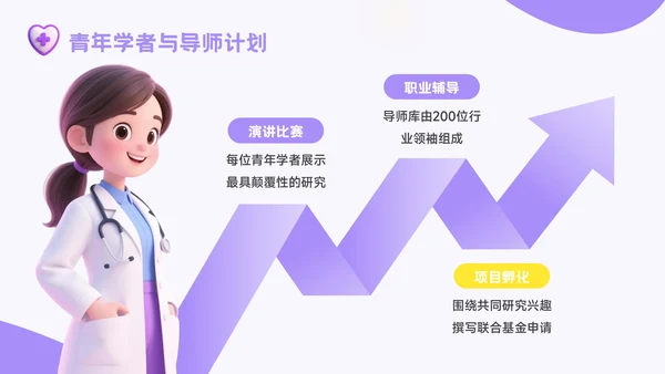 紫色3D风精准医疗时代医疗健康学术会议报告PPT模板