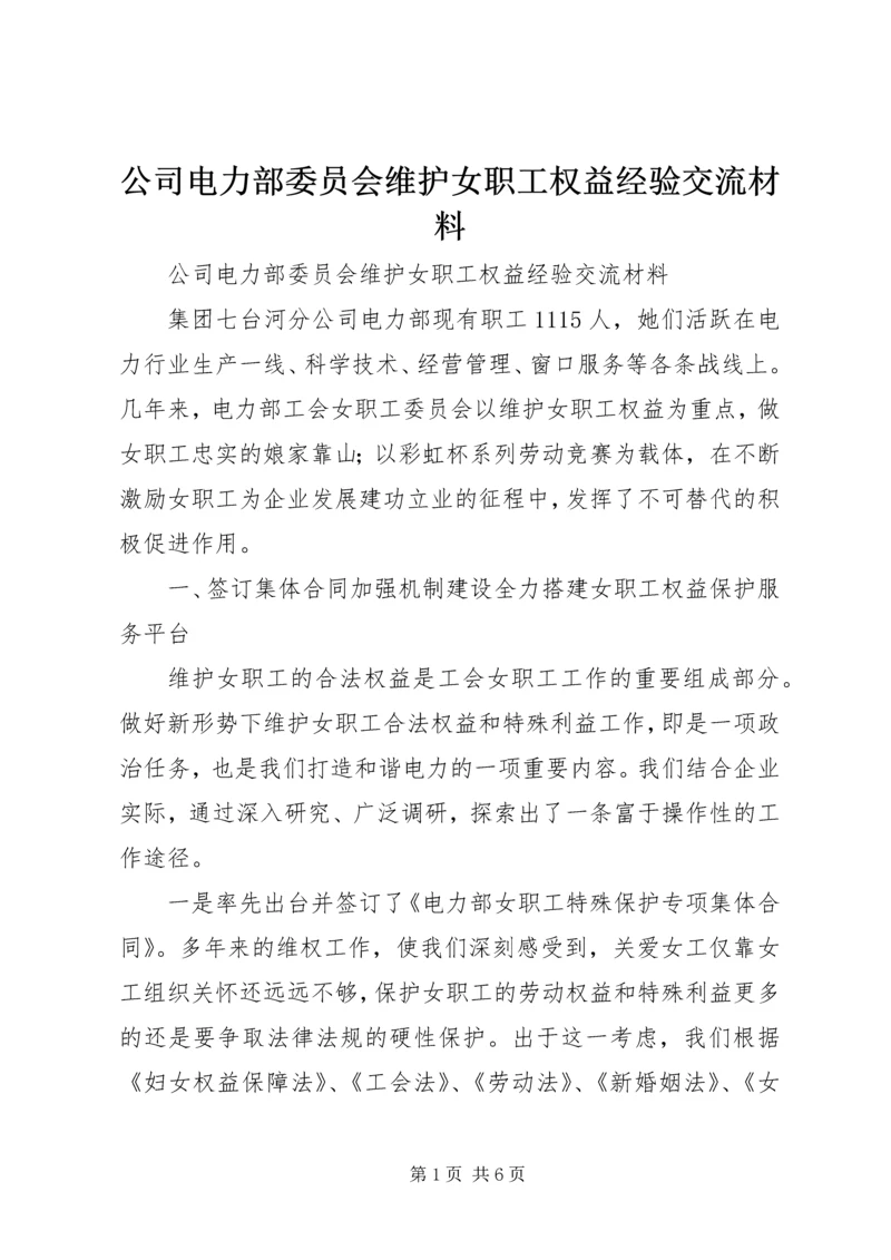 公司电力部委员会维护女职工权益经验交流材料.docx